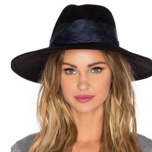 Eugenia Kim - Emmanuelle Feather  Fedora - Blk